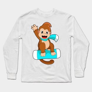 Monkey Snowboard Winter sports Long Sleeve T-Shirt